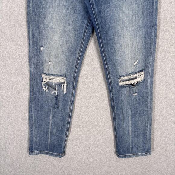 KanCan Jeans 3/25 Tina Mid Rise Slim Straight Holes Ripped Distressed KC78001M - Picture 3 of 11